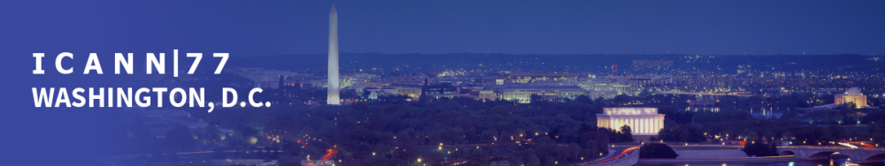 Image showing Washington DC with words ICANN 77