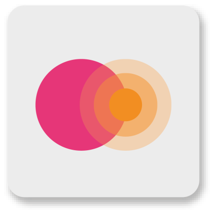 two dots - pink and orange