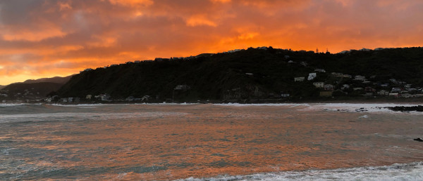 A sunset at Lyall Bay