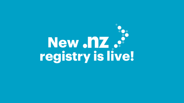 the image says 'New .nz registry is live!'